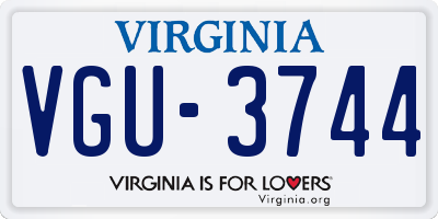 VA license plate VGU3744