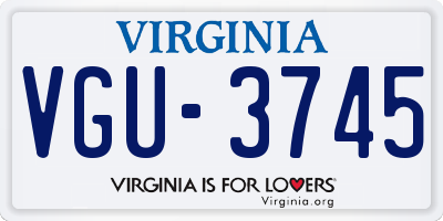 VA license plate VGU3745