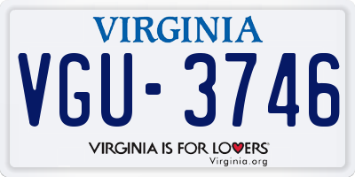 VA license plate VGU3746