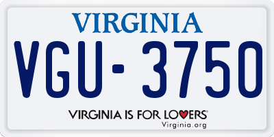 VA license plate VGU3750