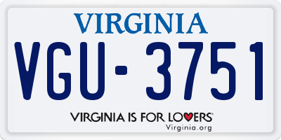 VA license plate VGU3751