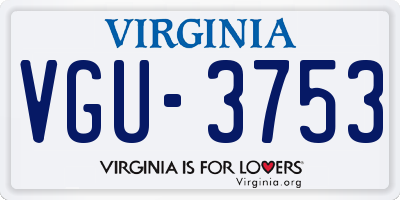 VA license plate VGU3753