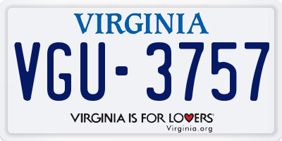 VA license plate VGU3757
