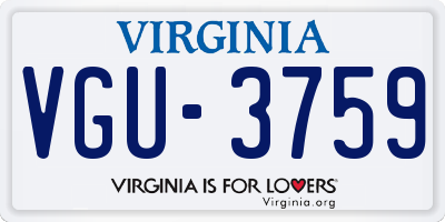VA license plate VGU3759
