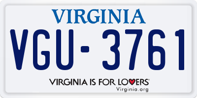 VA license plate VGU3761
