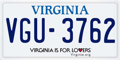 VA license plate VGU3762
