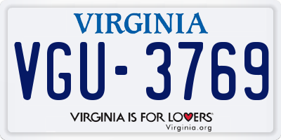 VA license plate VGU3769