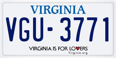 VA license plate VGU3771