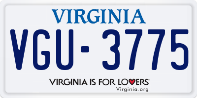 VA license plate VGU3775