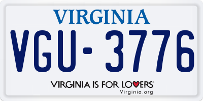 VA license plate VGU3776