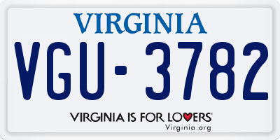 VA license plate VGU3782