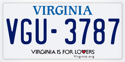 VA license plate VGU3787