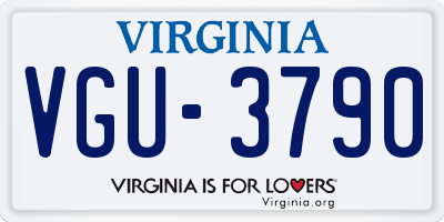 VA license plate VGU3790