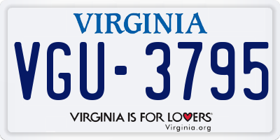 VA license plate VGU3795