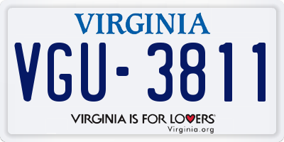 VA license plate VGU3811