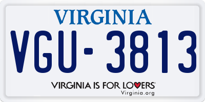 VA license plate VGU3813