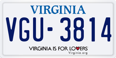 VA license plate VGU3814