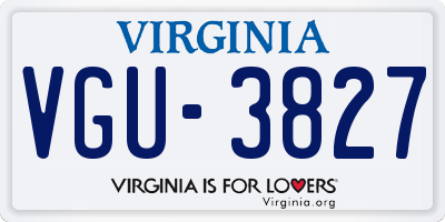VA license plate VGU3827