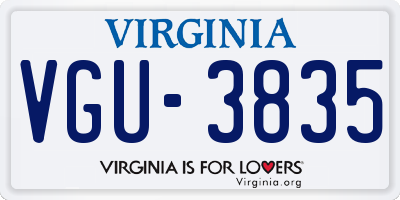 VA license plate VGU3835