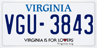 VA license plate VGU3843