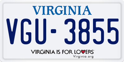 VA license plate VGU3855
