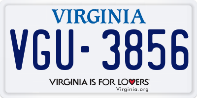VA license plate VGU3856