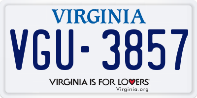 VA license plate VGU3857