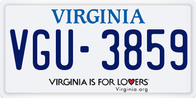 VA license plate VGU3859