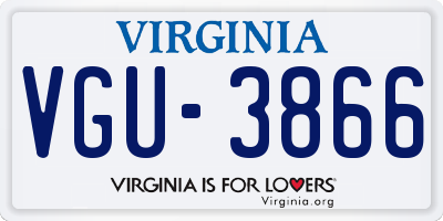 VA license plate VGU3866