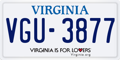 VA license plate VGU3877