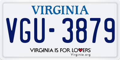 VA license plate VGU3879