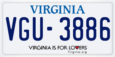VA license plate VGU3886
