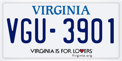 VA license plate VGU3901
