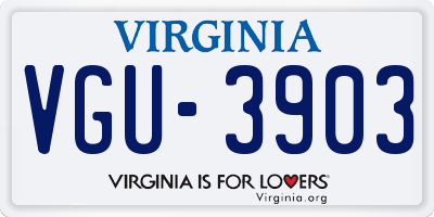VA license plate VGU3903