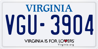 VA license plate VGU3904