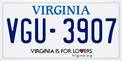 VA license plate VGU3907