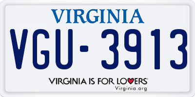 VA license plate VGU3913