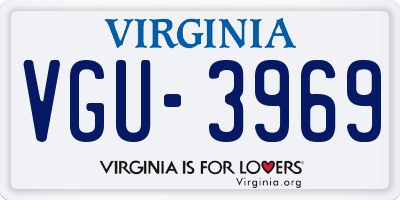 VA license plate VGU3969