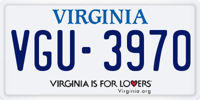 VA license plate VGU3970
