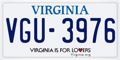 VA license plate VGU3976