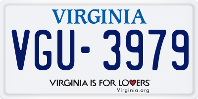 VA license plate VGU3979
