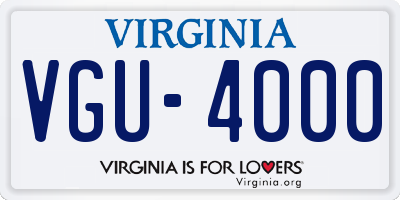 VA license plate VGU4000