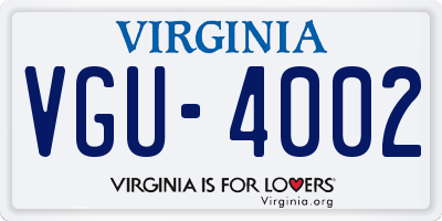 VA license plate VGU4002