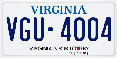 VA license plate VGU4004