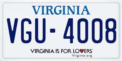 VA license plate VGU4008