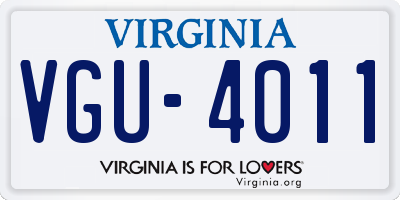 VA license plate VGU4011