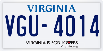 VA license plate VGU4014