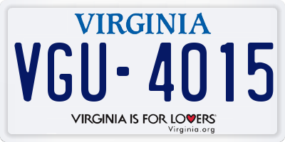 VA license plate VGU4015