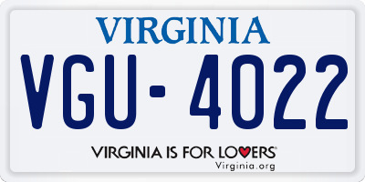 VA license plate VGU4022