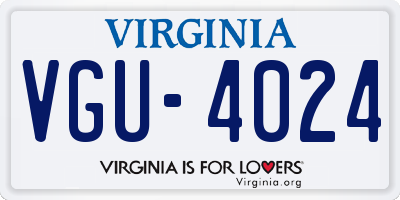 VA license plate VGU4024